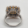 925 Sterling Silver CZ Orange Ring Size 8