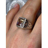 925 Sterling Silver Spinel Men's Ring Size 8