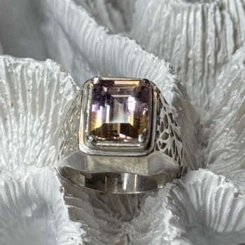 925 Sterling Silver Spinel Men's Ring Size 8