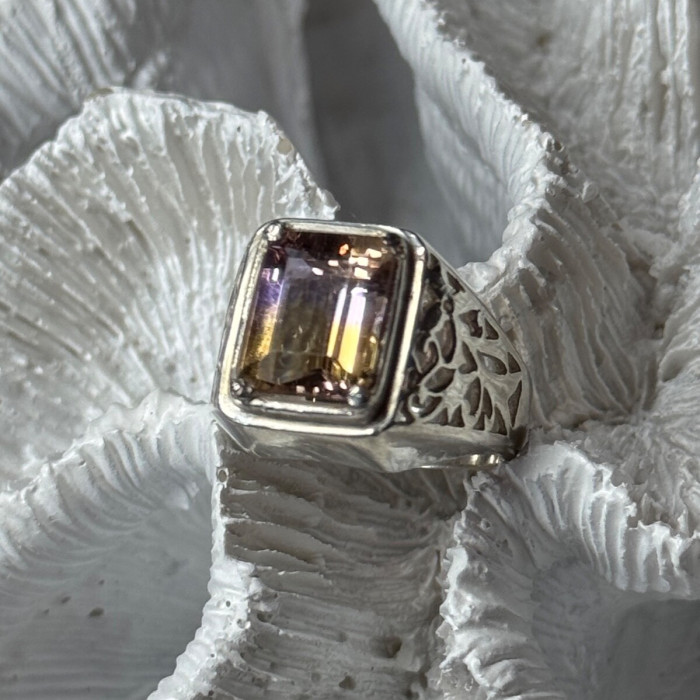 925 Sterling Silver Spinel Men's Ring Size 8