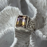 925 Sterling Silver Spinel Men's Ring Size 8