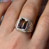 925 Sterling Silver Spinel Men's Ring Size 8