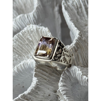 925 Sterling Silver Spinel Men's Ring Size 8