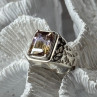925 Sterling Silver Spinel Men's Ring Size 8