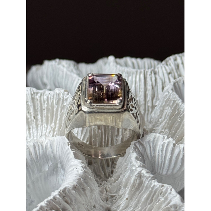 925 Sterling Silver Spinel Men's Ring Size 8