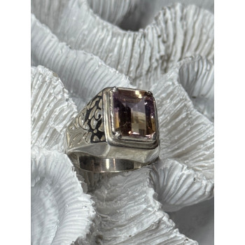 925 Sterling Silver Spinel Men's Ring Size 8