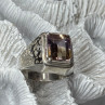 925 Sterling Silver Spinel Men's Ring Size 8