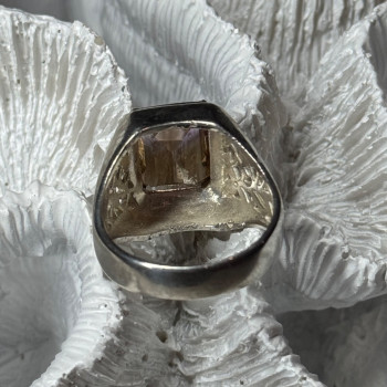 925 Sterling Silver Spinel Men's Ring Size 8