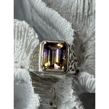 925 Sterling Silver Spinel Men's Ring Size 8