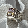 925 Sterling Silver Spinel Men's Ring Size 8