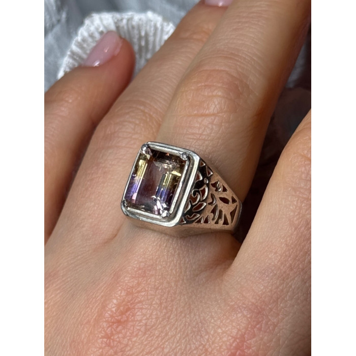 925 Sterling Silver Spinel Men's Ring Size 8