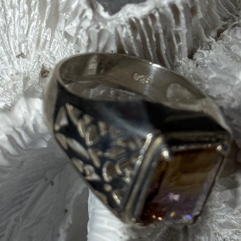 925 Sterling Silver Spinel Men's Ring Size 8