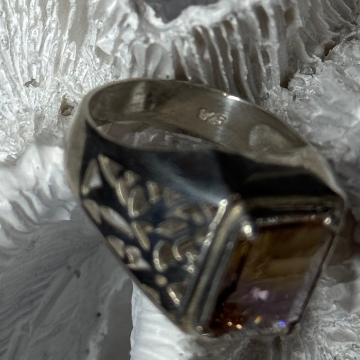925 Sterling Silver Spinel Men's Ring Size 8