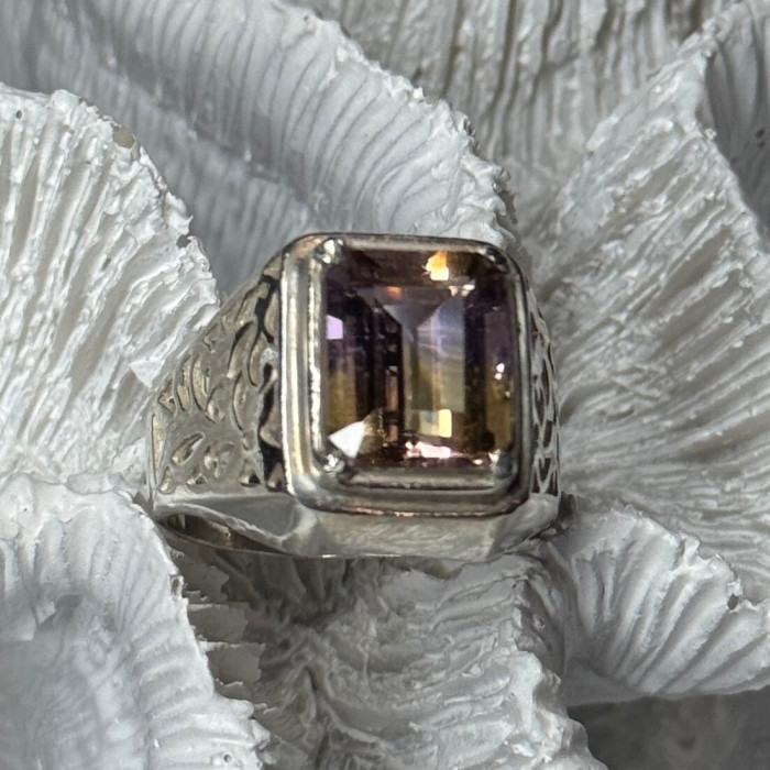 925 Sterling Silver Spinel Men's Ring Size 8