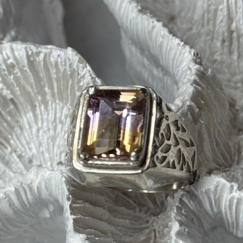 925 Sterling Silver Spinel Men's Ring Size 8
