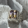 925 Sterling Silver Spinel Men's Ring Size 8
