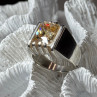 Men'S 925 Sterling Silver Yellow Spinel Ring Size 8.5