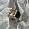 Men'S 925 Sterling Silver Yellow Spinel Ring Size 8.5