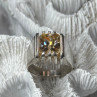 Men'S 925 Sterling Silver Yellow Spinel Ring Size 8.5