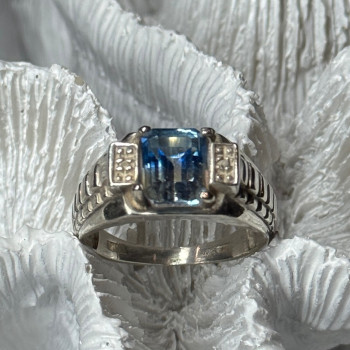 925 Sterling Silver Spinel Men'S Ring Size 8.5