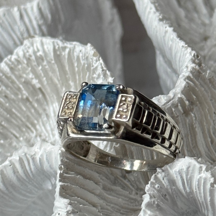 925 Sterling Silver Spinel Men'S Ring Size 8.5