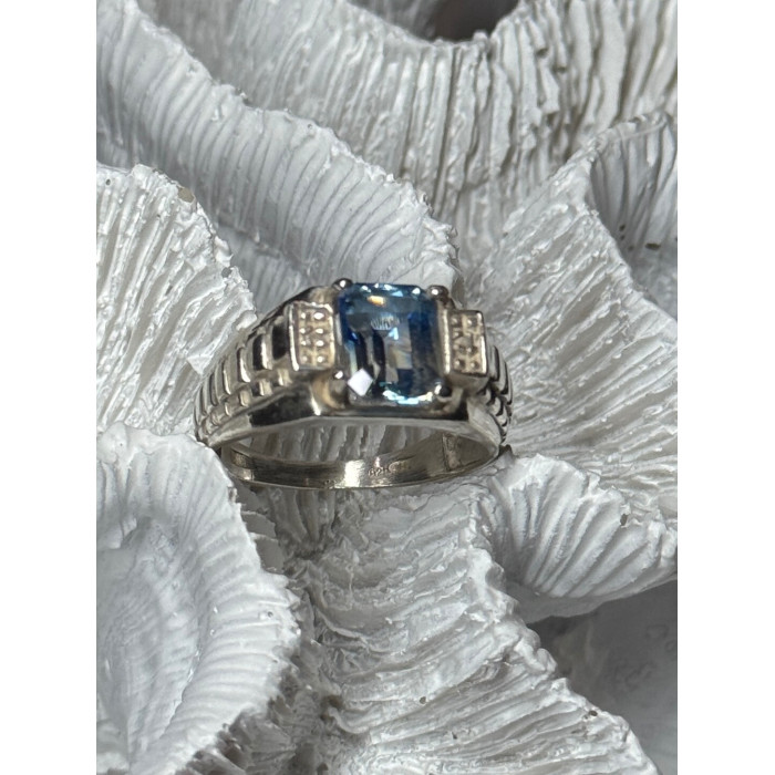 925 Sterling Silver Spinel Men's Ring Size 8.5