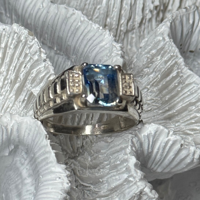 925 Sterling Silver Spinel Men'S Ring Size 8.5