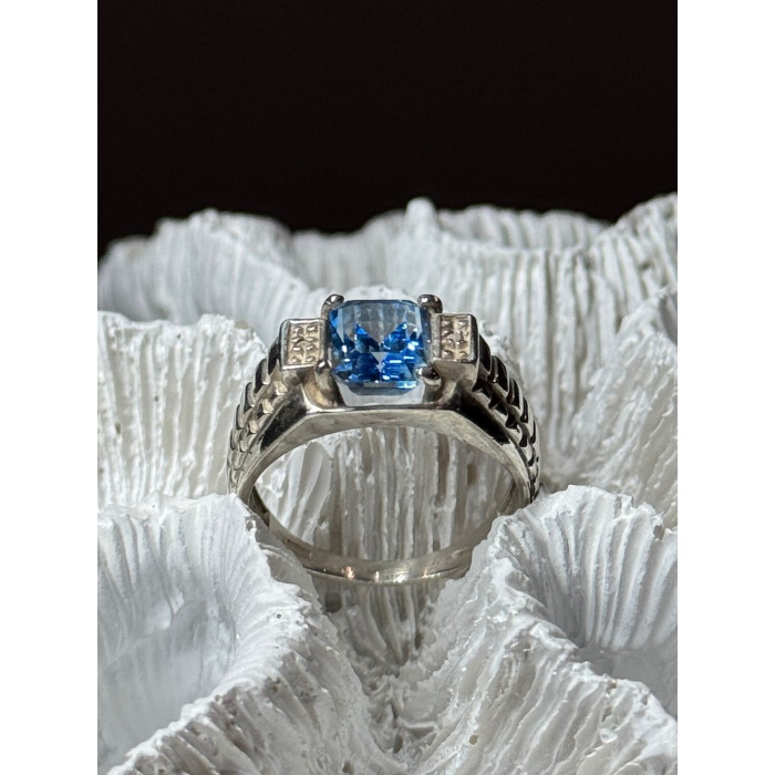 925 Sterling Silver Spinel Men's Ring Size 8.5