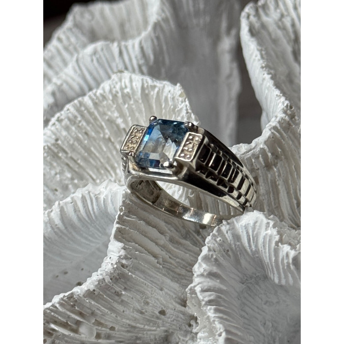 925 Sterling Silver Spinel Men's Ring Size 8.5