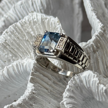 925 Sterling Silver Spinel Men'S Ring Size 8.5