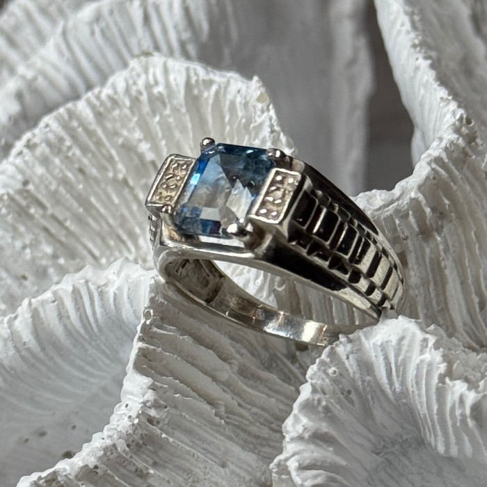 925 Sterling Silver Spinel Men'S Ring Size 8.5