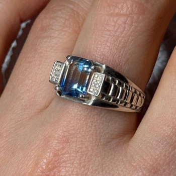 925 Sterling Silver Spinel Men'S Ring Size 8.5