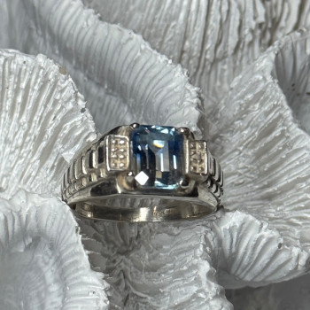 925 Sterling Silver Spinel Men'S Ring Size 8.5