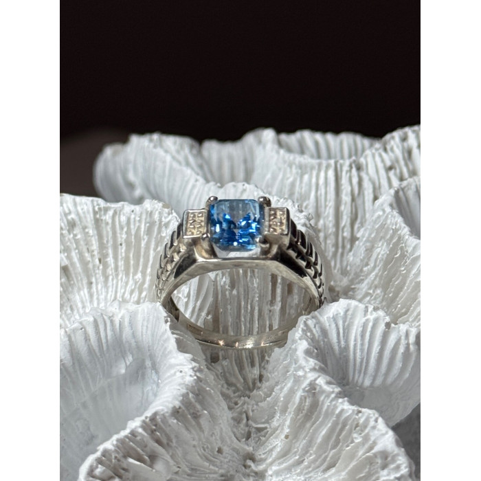 925 Sterling Silver Spinel Men's Ring Size 8.5