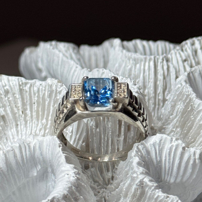 925 Sterling Silver Spinel Men'S Ring Size 8.5