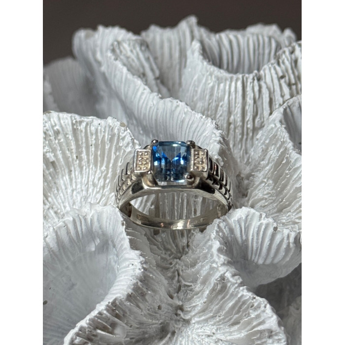 925 Sterling Silver Spinel Men's Ring Size 8.5