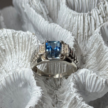 925 Sterling Silver Spinel Men'S Ring Size 8.5