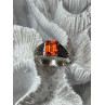 925 STERLING SILVER ORANGE CITRINE MEN'S RING SIZE 9
