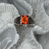 925 Sterling Silver Orange Citrine Men'S Ring Size 9