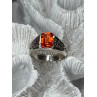 925 STERLING SILVER ORANGE CITRINE MEN'S RING SIZE 9