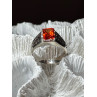 925 STERLING SILVER ORANGE CITRINE MEN'S RING SIZE 9