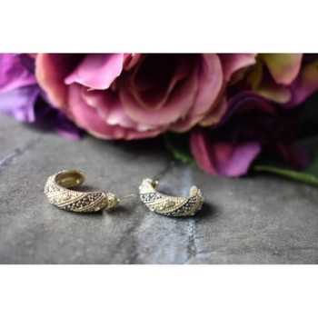 925 Sterling Silver CZ & Marcasites Stud Earrings