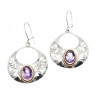 Vintage 925 Sterling Silver Amethyst Earrings
