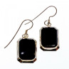 925 Sterling Silver Black Nephrite Earrings