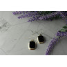 925 Sterling Silver Black Nephrite Earrings