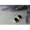 925 Sterling Silver Black Nephrite Earrings