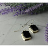 925 Sterling Silver Black Nephrite Earrings