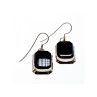 925 Sterling Silver Black Nephrite Earrings