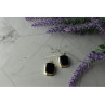 925 Sterling Silver Black Nephrite Earrings