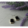 925 Sterling Silver Black Nephrite Earrings